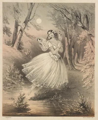 Силфида леса, песня феи-бабочки by Джон Брандард, 1844 — digital art print download