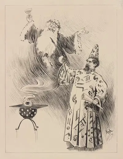 Диккенс как маг by Джозеф Клейтон Кларк (Кид), 1880 — digital art print download
