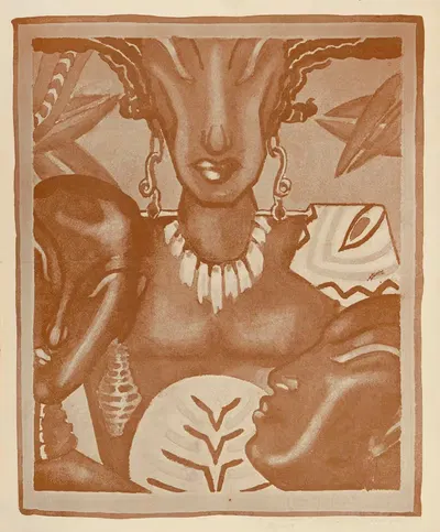 Opportunity Vol. 6, no. 8 Cover by Lois Mailou Jones, 1928 — digital art print download