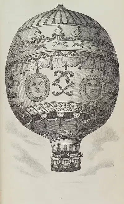 Воздушный шар Монгольфье by Питер С. Дюваль, 1850 — digital art print download