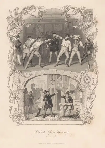 Students' Life in Germany, The Duellist by Albert Henry Payne, 1846 — digital art print download