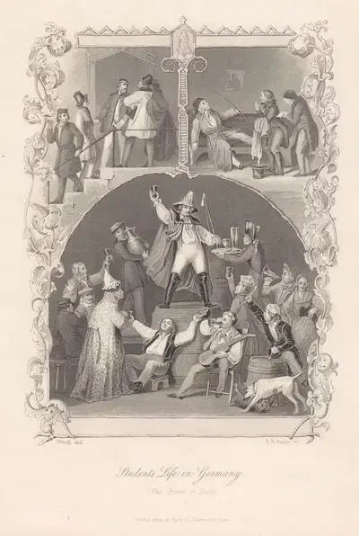 Students' Life in Germany, The Prince of Fools by Albert Henry Payne, 1846 — digital art print download