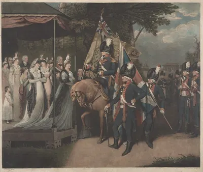 The Presentation of Colours to the Kensington Volunteers by Charles Turner, 1801 — digital art print download
