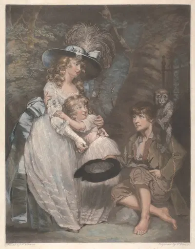 Молодая леди, подбадривающая низкого комика by Джеймс Норткот, 1787 — digital art print download