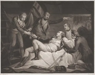 Смерть капитана Александра Худа by Джеймс Норткот, 1798 — digital art print download