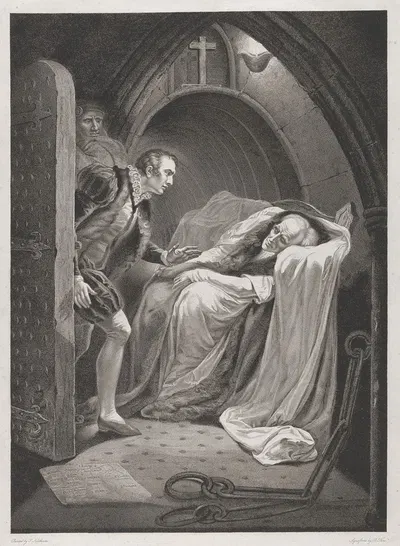 Король Генрих VI, Часть I; Акт II, Сцена V, Комната в башне (Смерть Мортимера) by Джеймс Норткот, 1792 — digital art print…