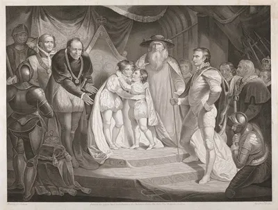 Король Ричард III; Акт III, Сцена I (Встреча Эдварда V и его брата, Ричарда, герцога Йоркского) by Джеймс Норткот, 1789 —…