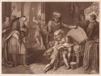 Встреча Эдварда V и его брата, герцога Йорка by Иоганн Генрих Рамберг, 1789 — digital art print download