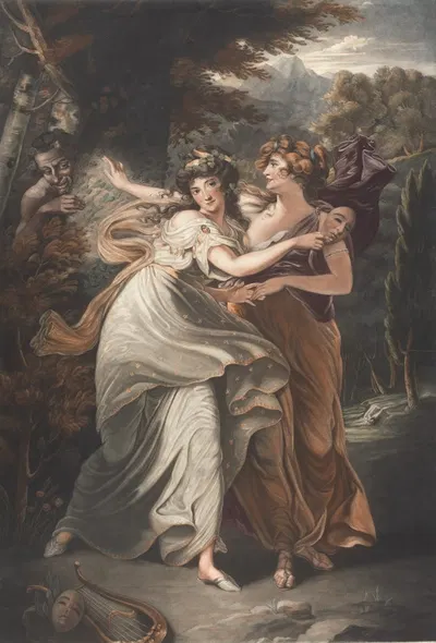Миссис Джордан в образе Комической Музы by Джон Хопнер, 1787 — digital art print download