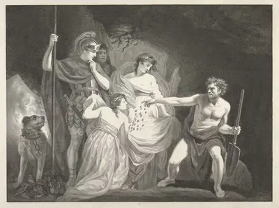 Тимон Афинский, Акт IV, Сцена III, Лес – Тимон, Фирма by Джон Опий, 1803 — digital art print download