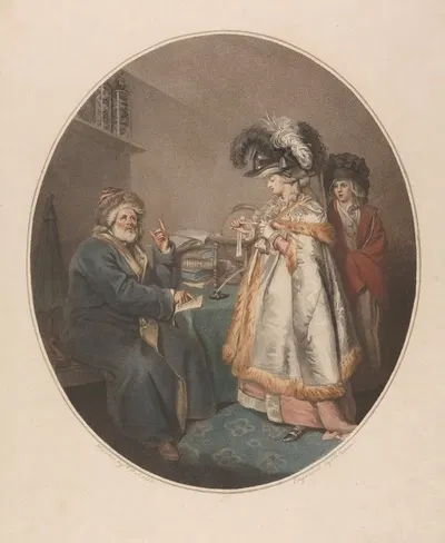 Credulous Lady and Astrologer by John Raphael Smith, 1786 — digital art print download