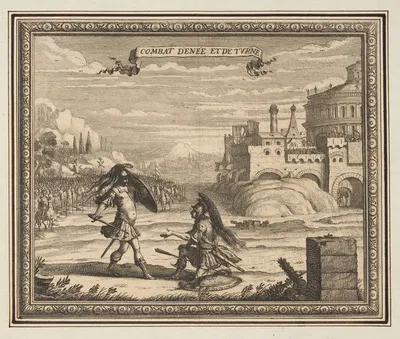 Combat of Aeneas and Turnus by Abraham Bosse, 1648 — digital art print download
