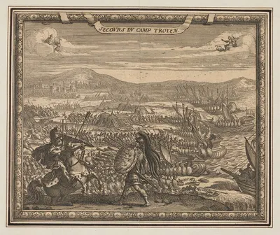 Escape from the Trojan camp by Abraham Bosse, 1648 — digital art print download