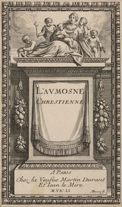 L'Aumosne Chrestienne (Christian charity) by Abraham Bosse, 1651 — digital art print download