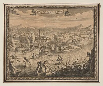 Siege of the Trojan camp by Abraham Bosse, 1648 — digital art print download