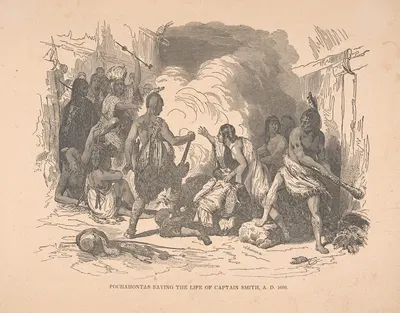 Покахонтас спасает жизнь капитану Смиту, 1608 г. by Александр Андерсон — digital art print download