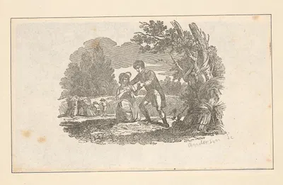 Времена года [Осень; Пара, отдыхающая во время сбора урожая] by Александр Андерсон, 1826 — digital art print download