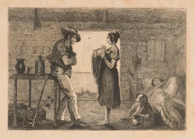 Рождение Джонатана Джефферсона Уитлоу by Огюст Эрвье, 1836 — digital art print download