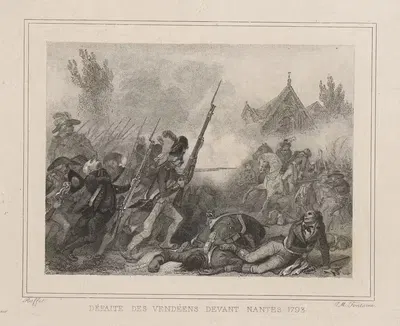 Поражение вандейцев под Нантом 1793 by Денис Огюст Мари Раффе, 1830-1859 — digital art print download