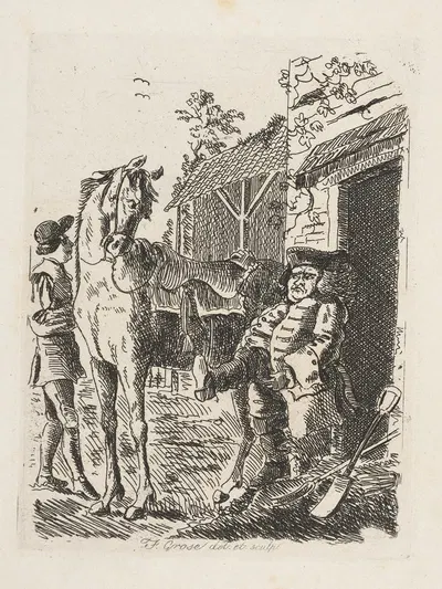 Человек и лошадь by Капитан Фрэнсис Гроуз, 1788 — digital art print download