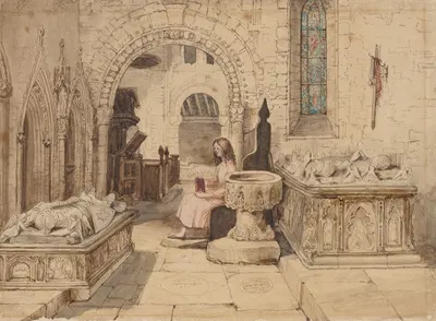 Старый магазин любопытства; Маленькая Нелл в церкви by Джордж Кэттермол, 1840 — digital art print download