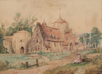 Старый магазин любопытства; Старая церковь by Джордж Кэттермол, 1840 — digital art print download