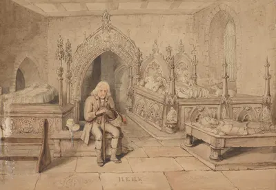 Старый магазин любопытства; Старик в церкви by Джордж Кэттермол, 1840 — digital art print download