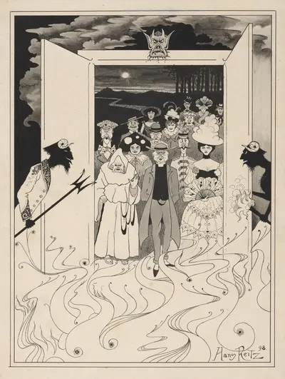 Дьявол; 'Откройте обе двери и пусть все приходят' by Ханс Рейтц, 1898 — digital art print download