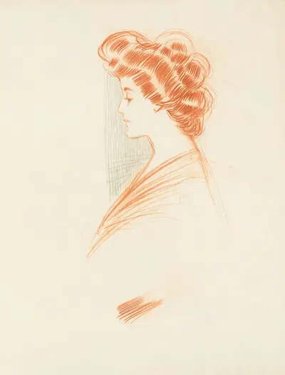 Head and shoulders of a young woman 2 by Harold Imbrie — digital art print download