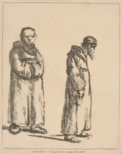 Два монаха by Генри Уильям Бунбери, 1799 — digital art print download