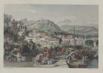 Загрузка чайных джунков в Циньтанге by Джеймс Тингл, 1840 — digital art print download