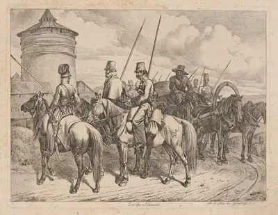 Дон Казаки Кавалерия by Иоганн Адам Кляйн, 1815 — digital art print download