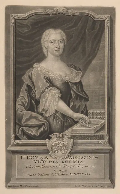 Louise Adelgunde Victorie Gottsched by Johann Jacob Haid — digital art print download