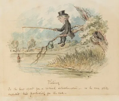 Fishing is the best sport for a retired schoolmaster – as he can still exhibit his partiality for the rod. by John Leech,…