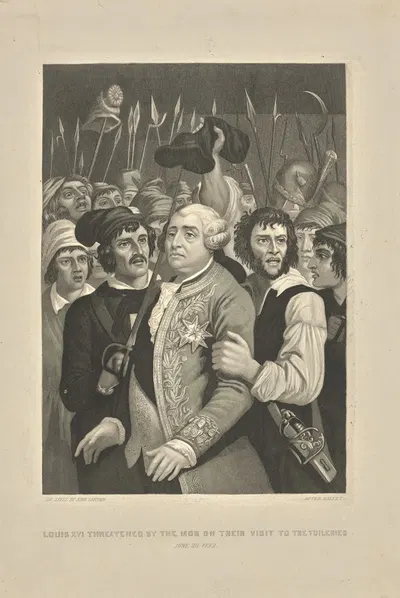 Людовик XVI под угрозой толпы во время их визита в Тюильри; 20 июня 1792 года by Джон Сартейн, 1850 — digital art print…