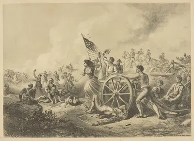 Moll Pitcher at the Battle of Monmouth. by Joseph F. Knapp — digital art print download