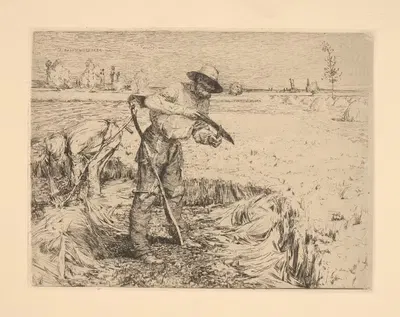Жнец, точащий свою косу, Дамвиллер, Мёз by Жюль Бастьен-Лепаж, 1858 — digital art print download