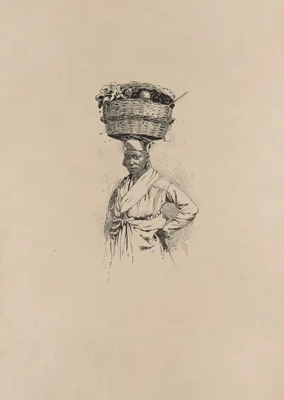 Продавец фруктов; Антигуа by Милтон Дж. Бернс, 1882-1886 — digital art print download