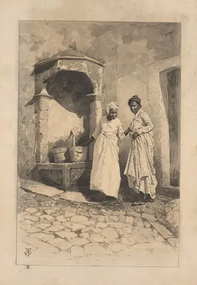 Уличный фонтан в Сен-Пьере by Милтон Дж. Бернс, 1882-1886 — digital art print download