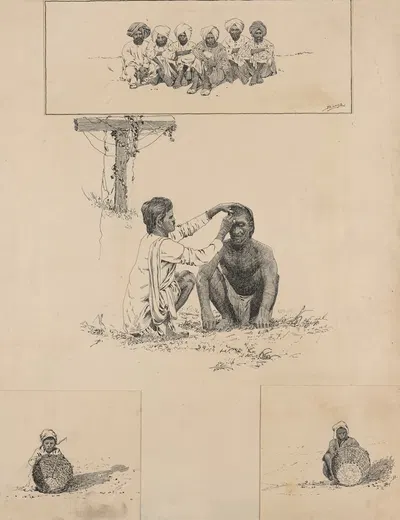 Конечная часть [Группа из 6 сидящих] by Милтон Дж. Бернс, 1882-1886 — digital art print download