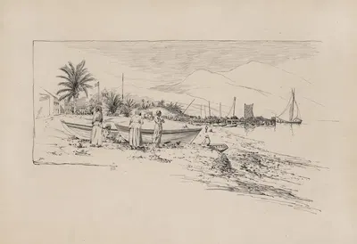 Пляж в Басетерре by Милтон Дж. Бернс, 1882-1886 — digital art print download