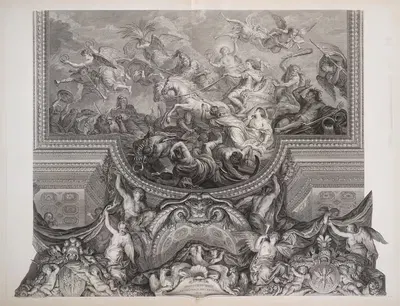 Переправа через Рейн в присутствии врагов, 1672 by Николас Габриэль Дюпюи, 1752 — digital art print download