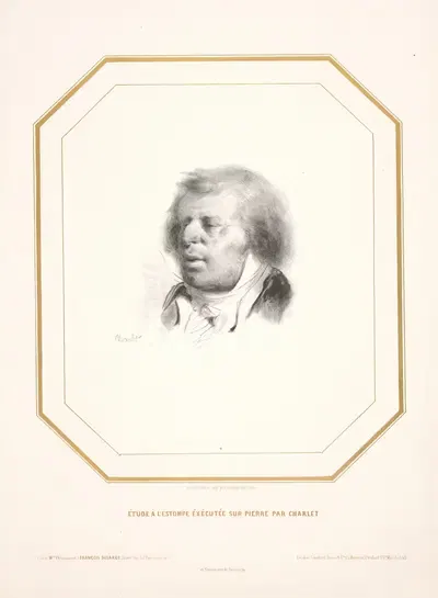 Мужской бюст-портрет by Николя Тюссен Шарле, 1845 — digital art print download
