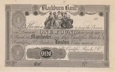 Банк Блэкберн, банкнота в один фунт by Перкинс и Хит, 1820-1829 — digital art print download
