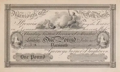 Однопенсовая банкнота Ярмута и Суффолка by Перкинс и Хит, 1820-1829 — digital art print download