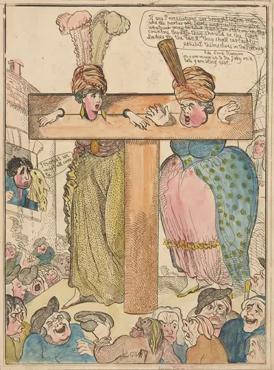 Женщины-гэмблеры на позорном столбе by Ричард Ньютон, 1796 — digital art print download