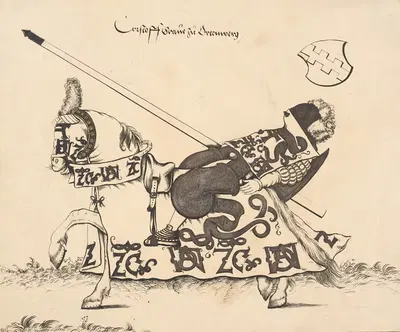 Рыцарь на лошади, смотрящий влево by Теобальд Зенефельдер, 1817 — digital art print download