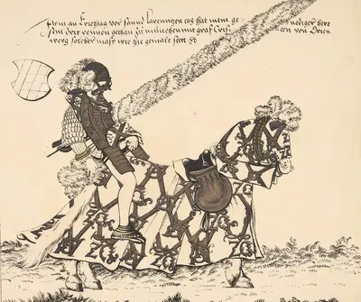 Рыцарь на лошади, смотрящий вправо by Теобальд Зенефельдер, 1817 — digital art print download