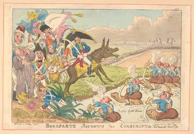Бонапарт, проверяющий своих новобранцев by Уильям Элмес, 1813 — digital art print download