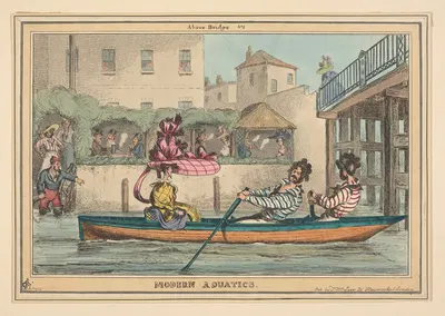 Над мостом № 1. Современные водные виды спорта. by Уильям Хит, 1829 — digital art print download